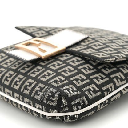 Fendi Zucchino Tube Messenger Bag Black White 9 of 10