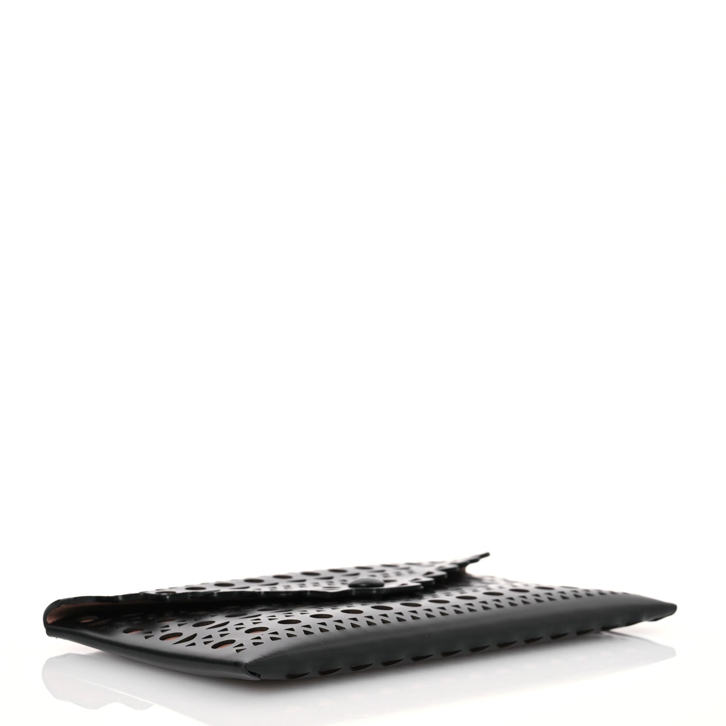 Calfskin Laser Cut Clutch Black