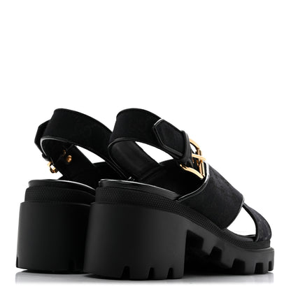 Gucci Monogram Granada Kid Trip 40/72mm Lug Sole Sandals 38 Black 5 of 9