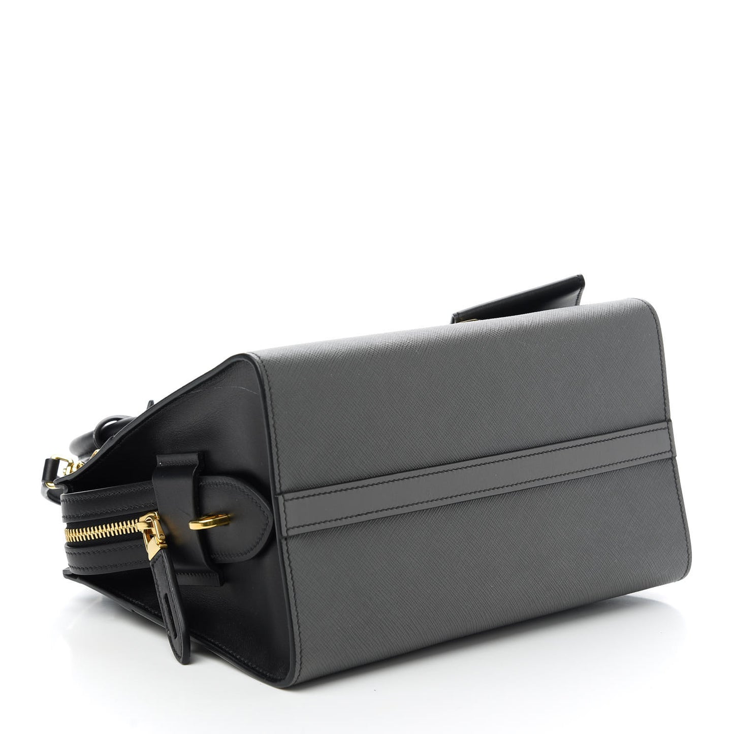 Saffiano City Calfskin Small Esplanade Tote Mercurio Black