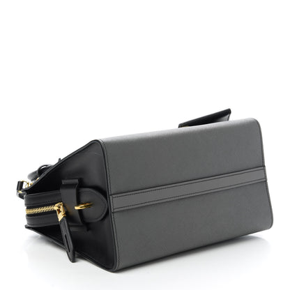 Prada Saffiano City Calfskin Small Esplanade Tote Mercurio Black 4 of 9