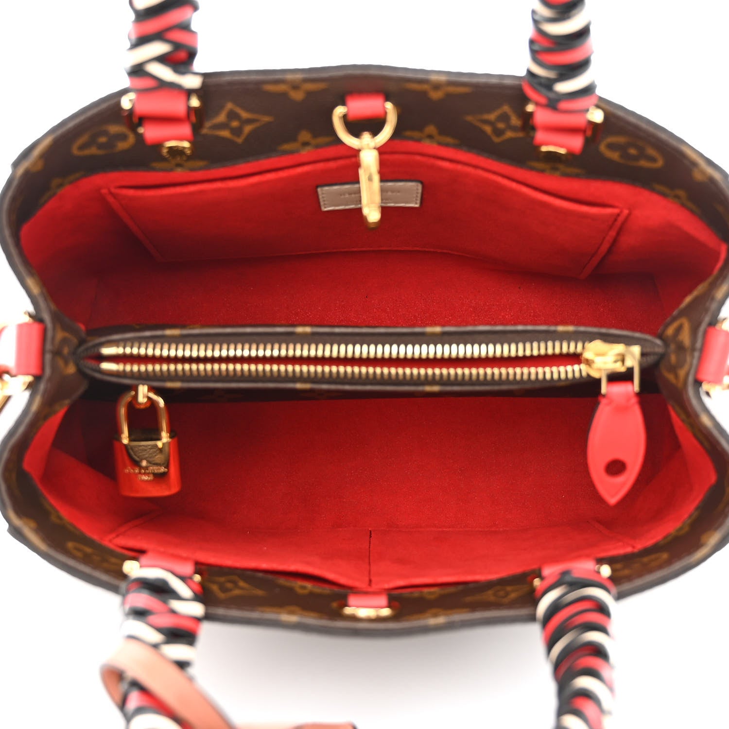 Louis Vuitton Monogram Braided Montaigne BB Coquelicot Creme Safran Peach 5 of 10