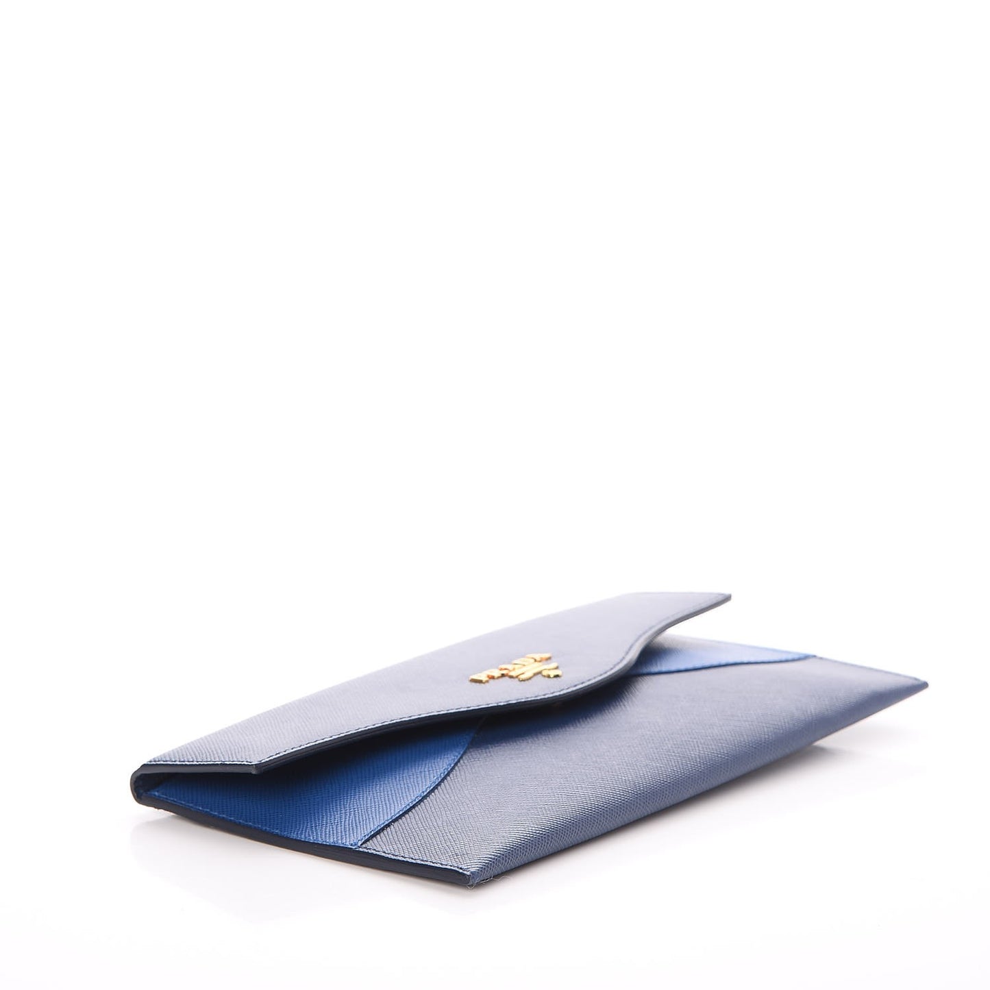 Saffiano Bi-Color Envelope Wallet Bluette Azzurro