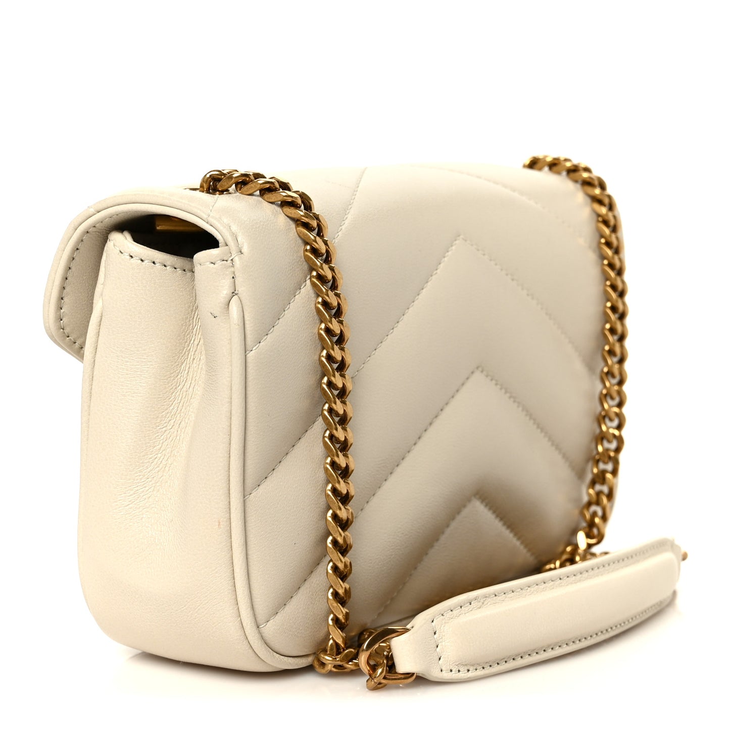 Lambskin Chevron Quilted Mini LouLou Crema Soft