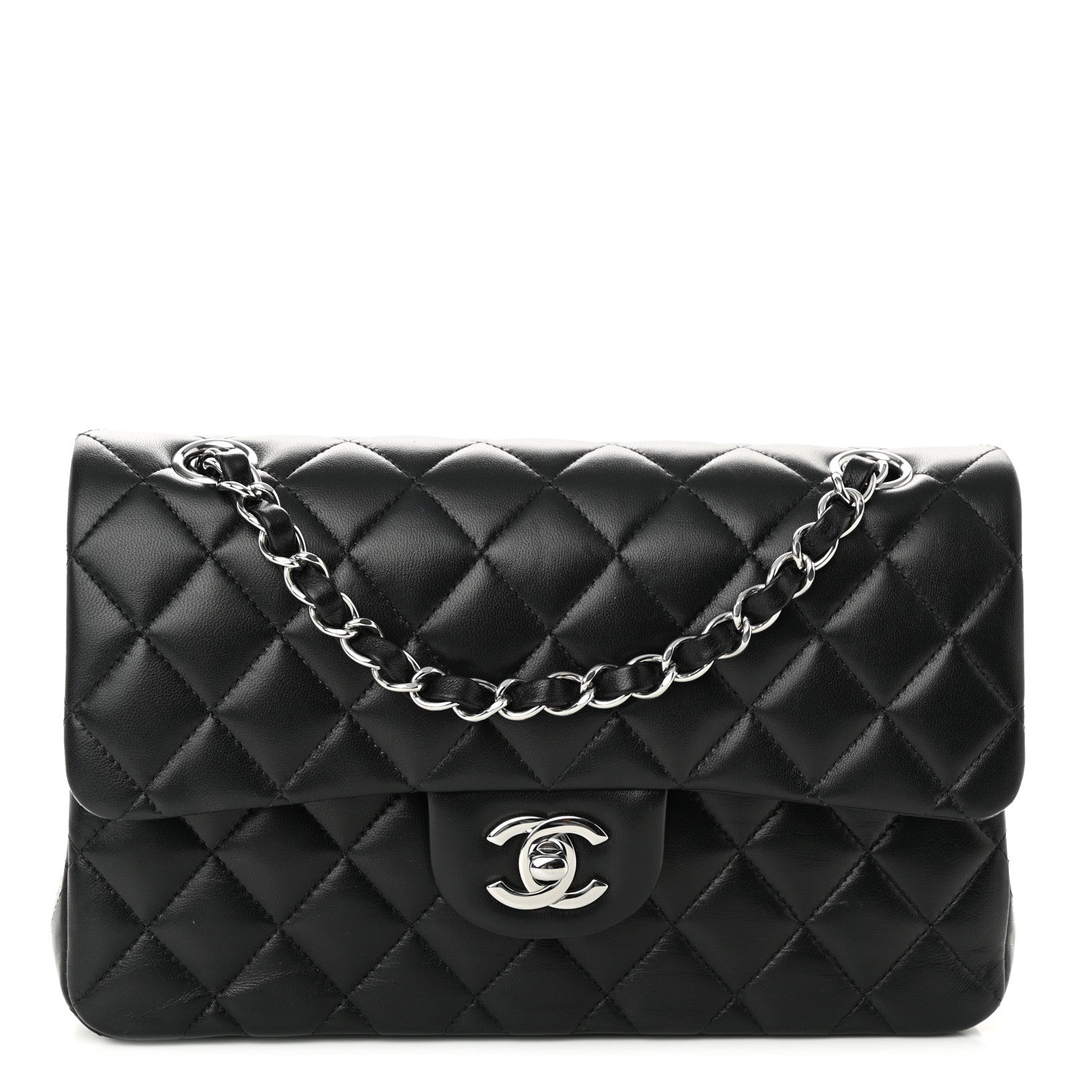 Chanel Lambskin Quilted Small Double Flap Black 1 of 11