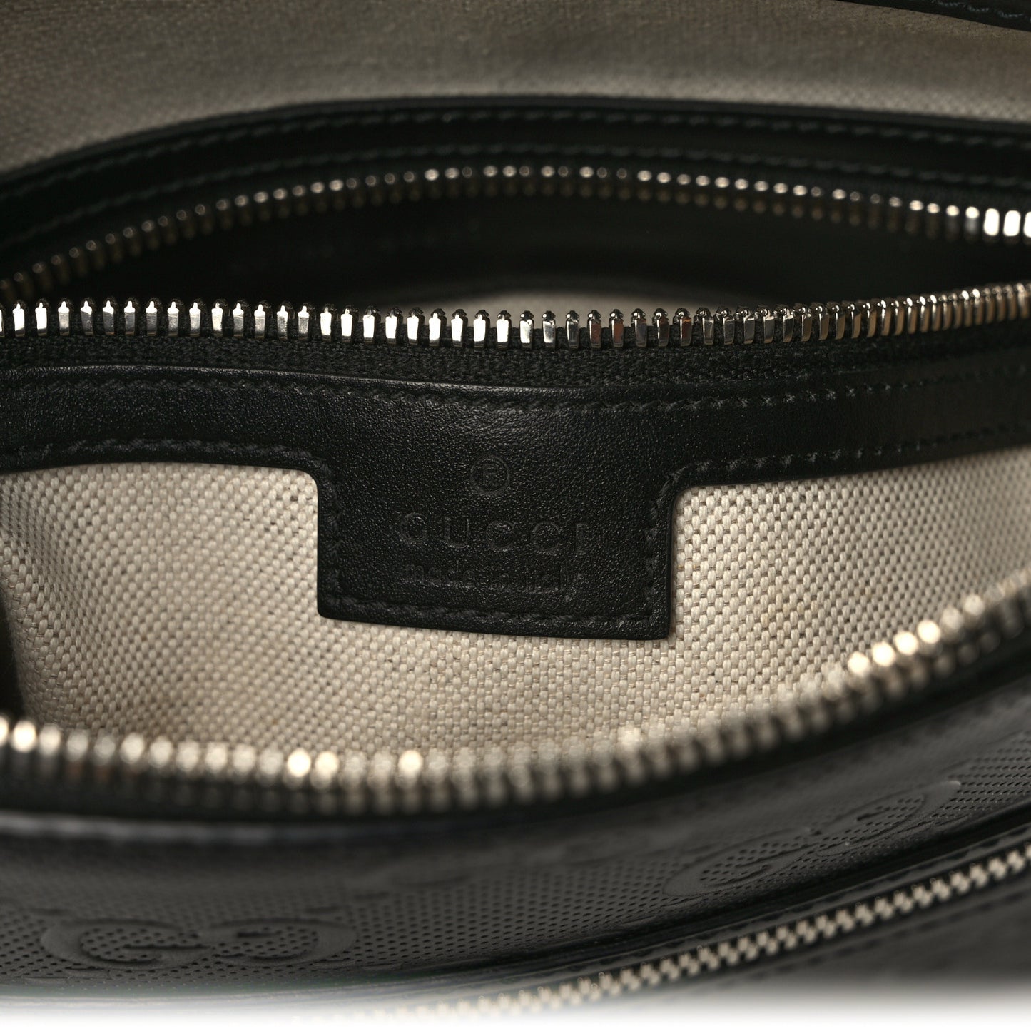 Calfskin GG Tennis Embossed Small Flat Messenger Bag Black
