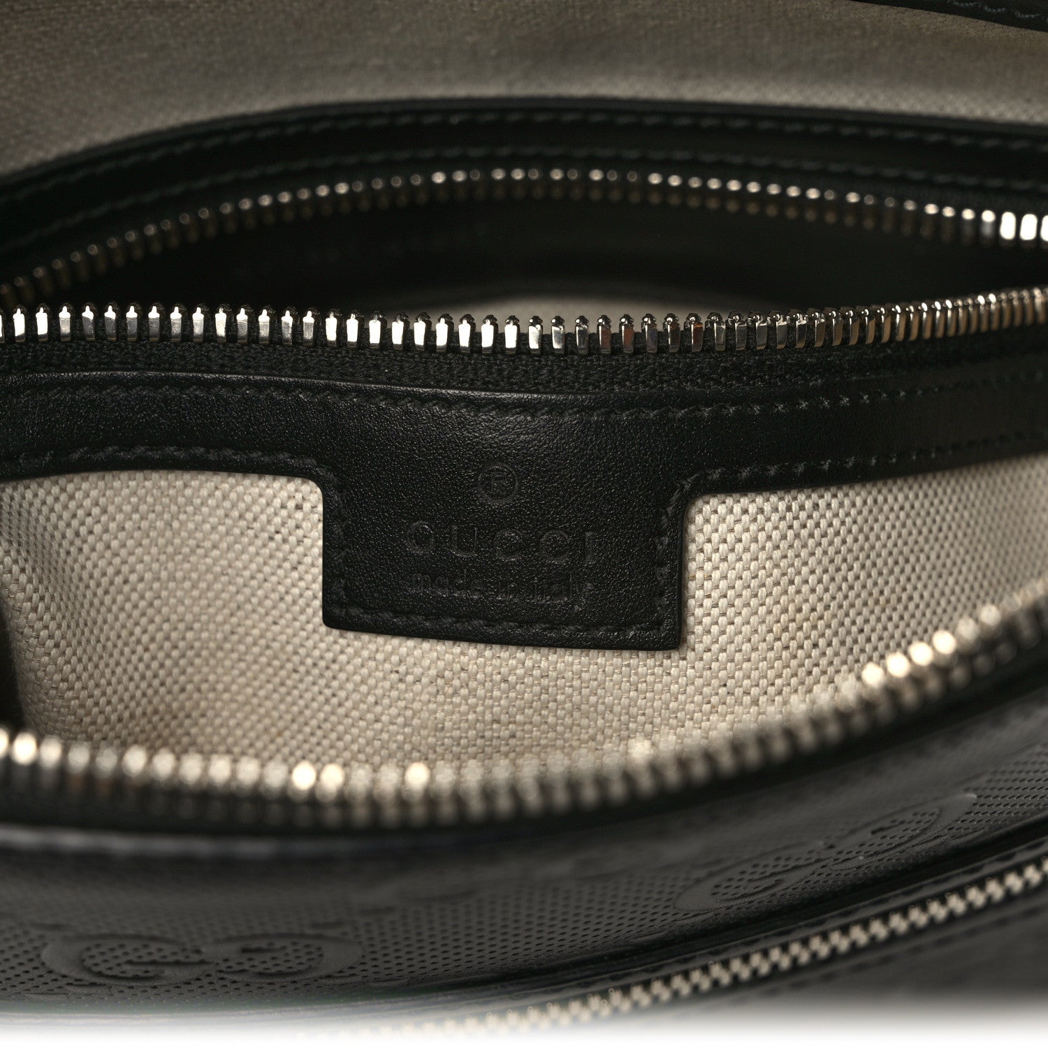 Gucci Calfskin GG Tennis Embossed Small Flat Messenger Bag Black 5 of 10