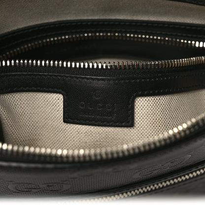 Gucci Calfskin GG Tennis Embossed Small Flat Messenger Bag Black 5 of 10