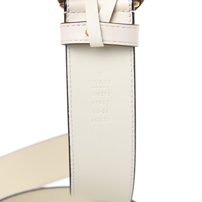 Gucci Calfskin Double G 40mm Belt 85 34 Mystic White 4 of 5