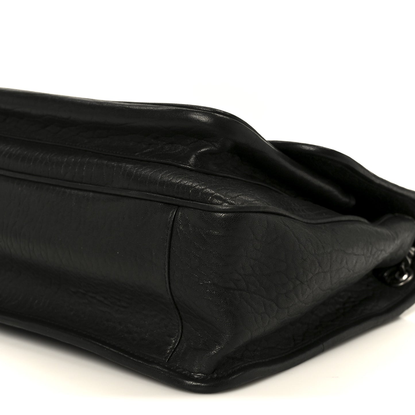Grained Lambskin Monogram Large Niki Chain Satchel Black