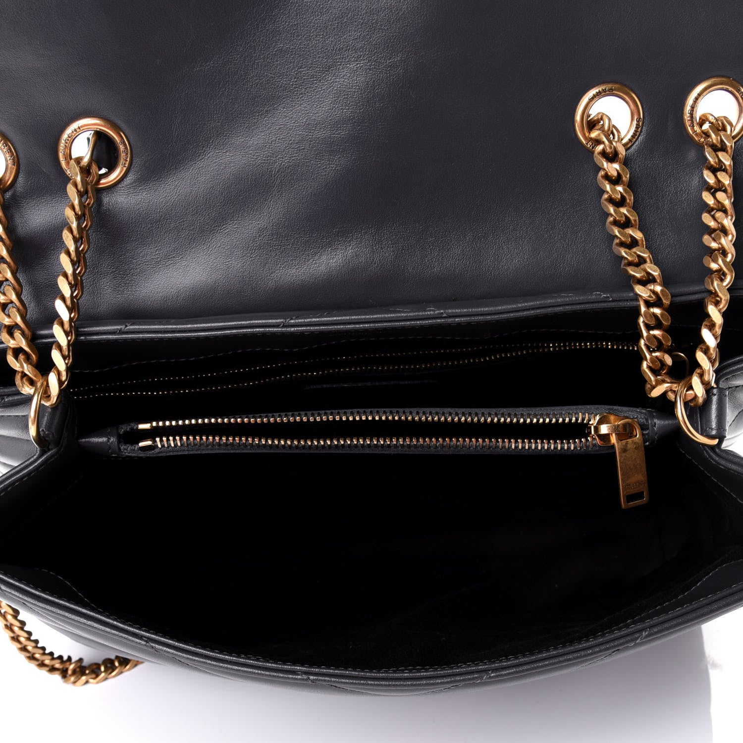 Saint Laurent Calfskin Y Quilted Monogram Medium Loulou Chain Satchel Smog 5 of 11
