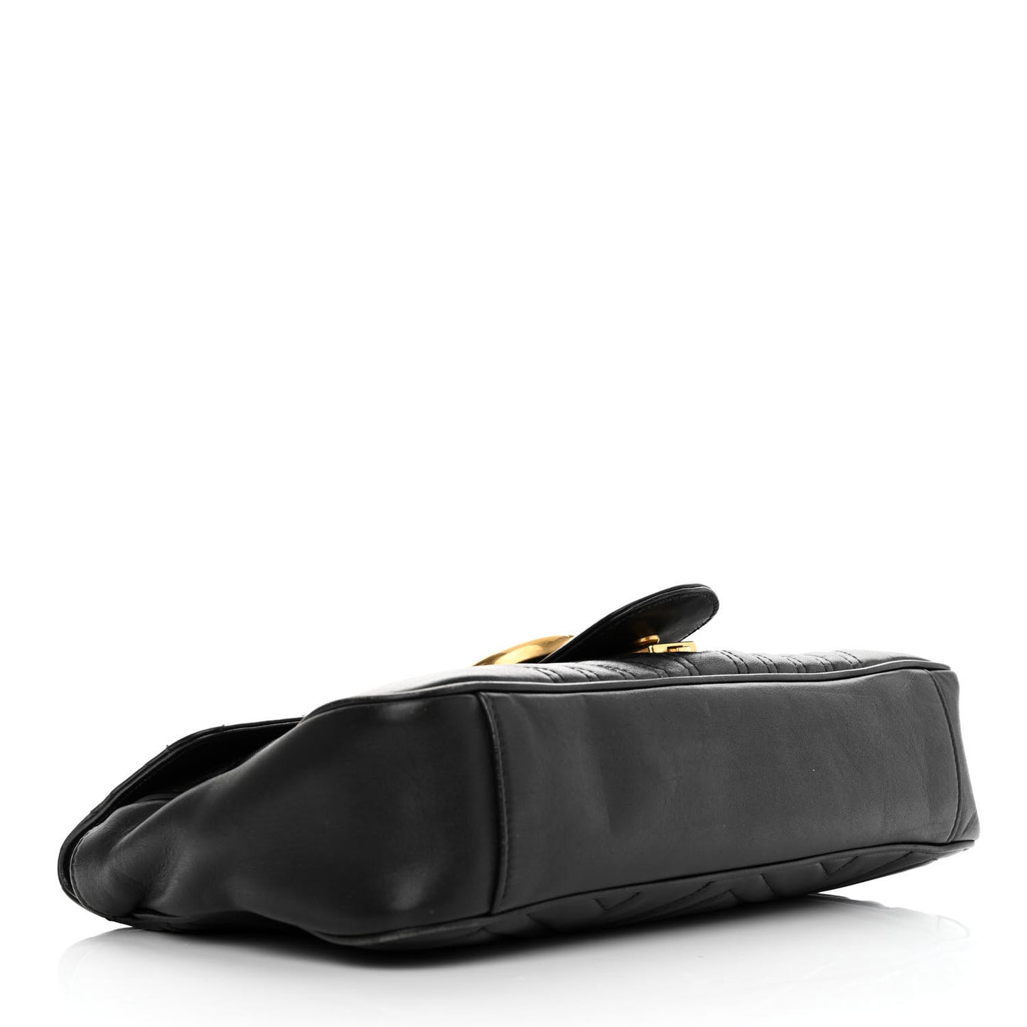 Calfskin Matelasse Medium GG Marmont Shoulder Bag Black