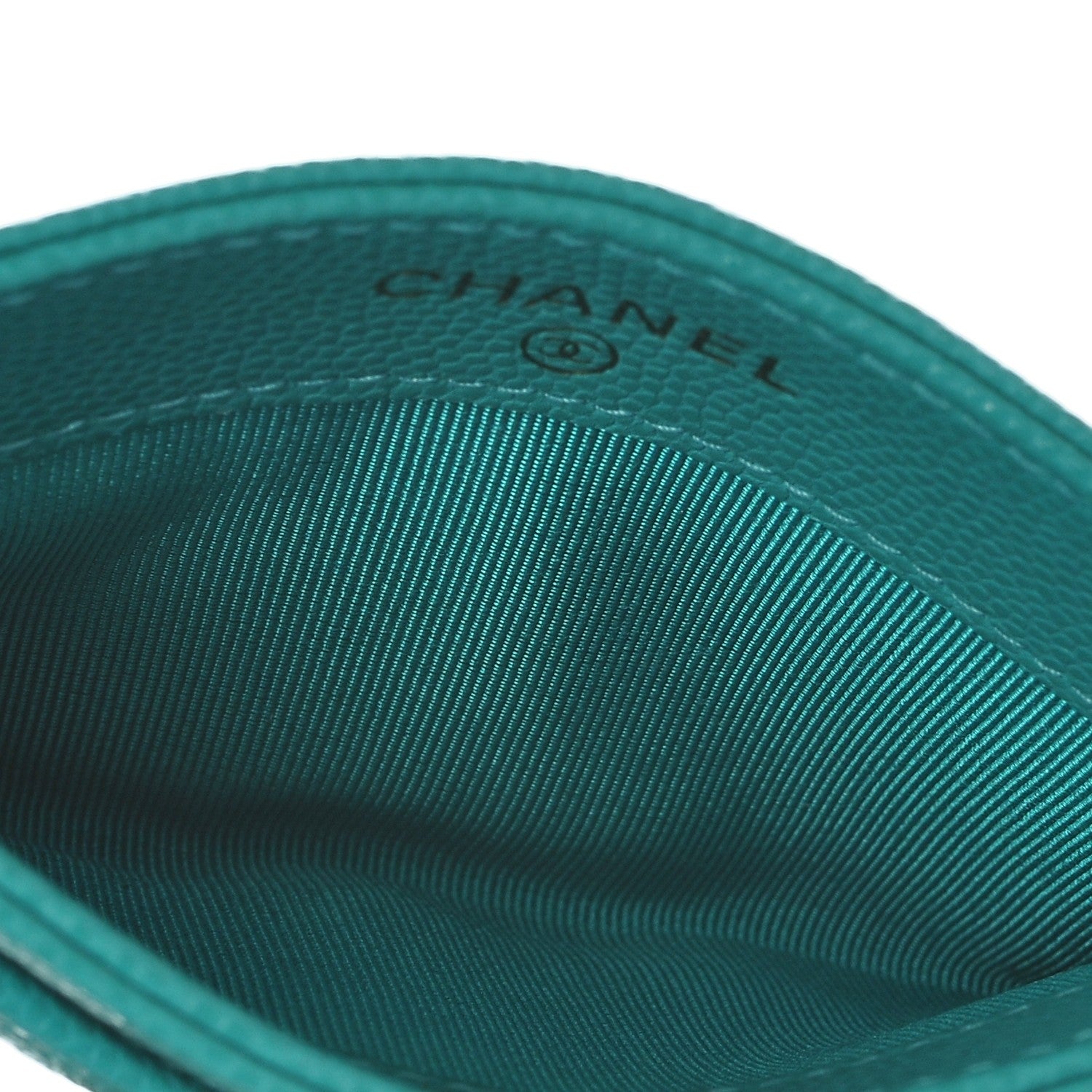 Chanel Caviar Quilted Card Holder Turquoise 4 of 7