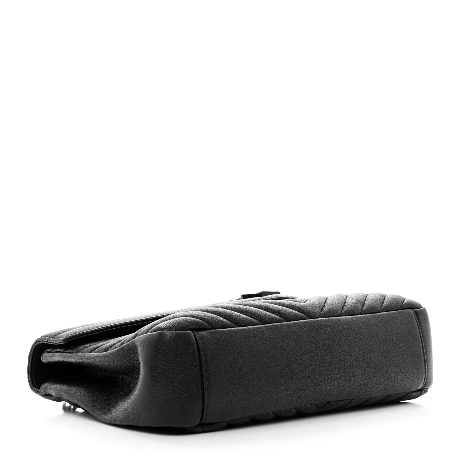 Saint Laurent Sheepskin Matelasse Chevron Monogram Monochrome Large College Bag Black 4 of 11