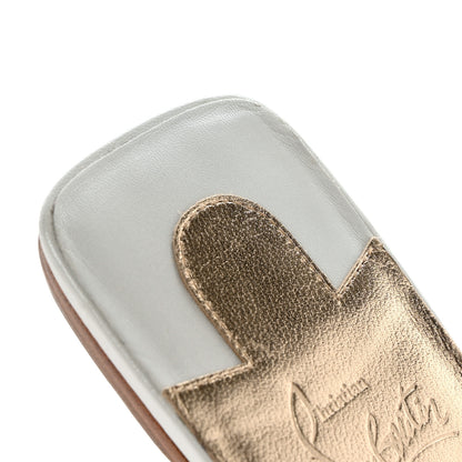 Christian Louboutin Kid Suede Smarta Flat Sandals 37.5 White Multicolor 11 of 14