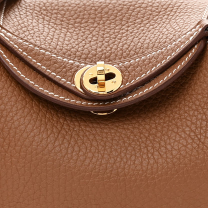 Hermes Taurillon Clemence Mini Lindy 20 Gold 8 of 12