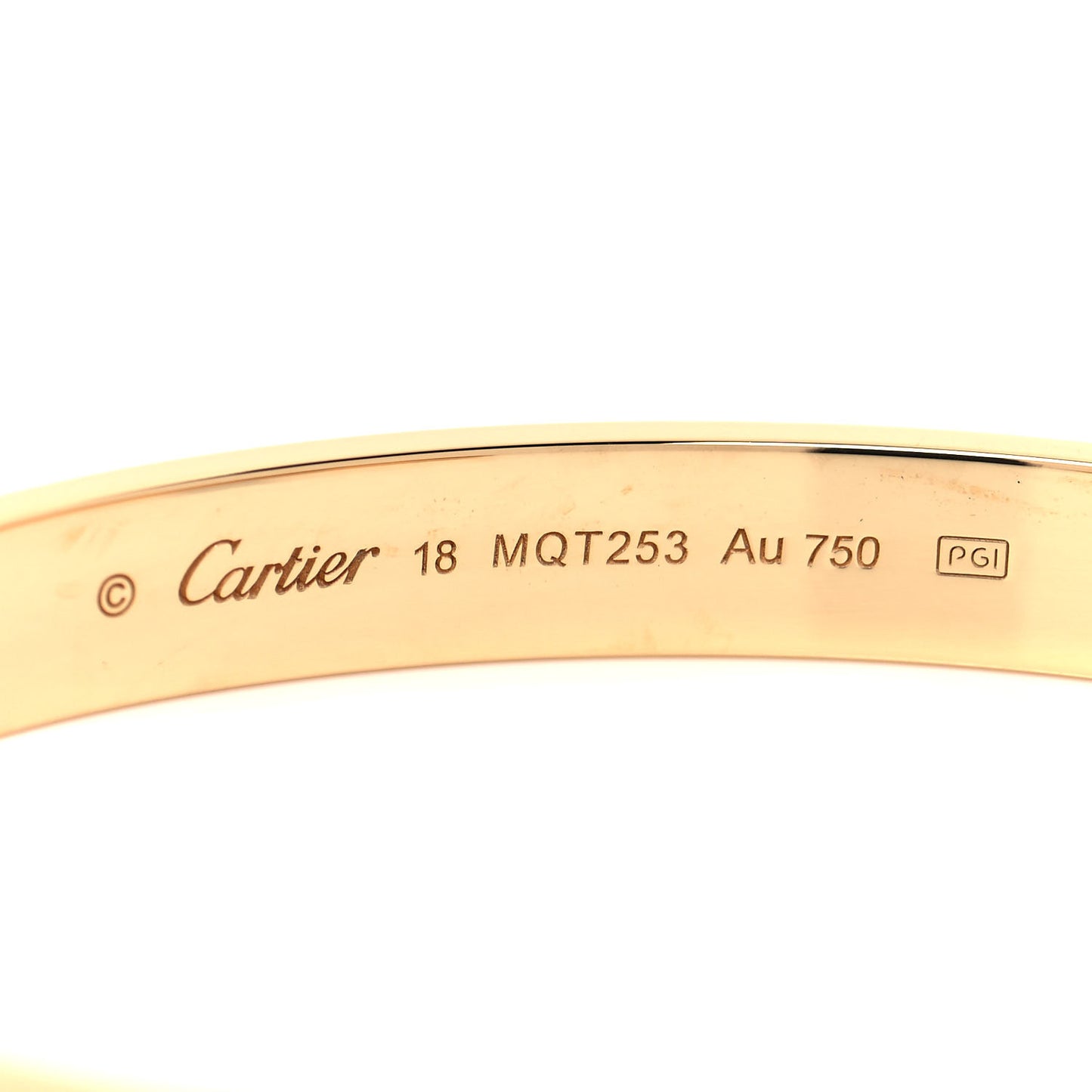 18K Yellow Gold LOVE Cuff Bracelet 18