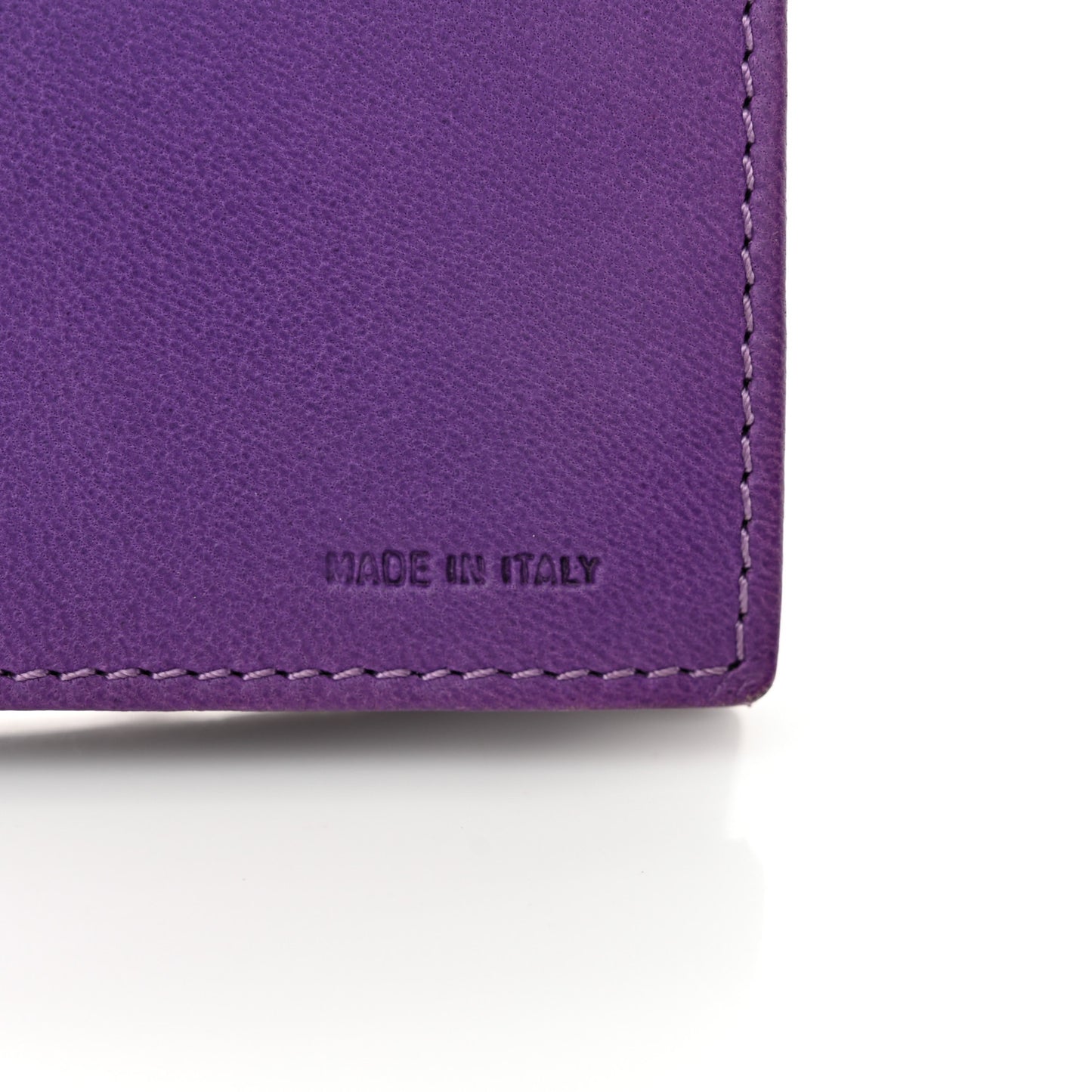 Nappa Logo Embossed Long Wallet On Chain Purple