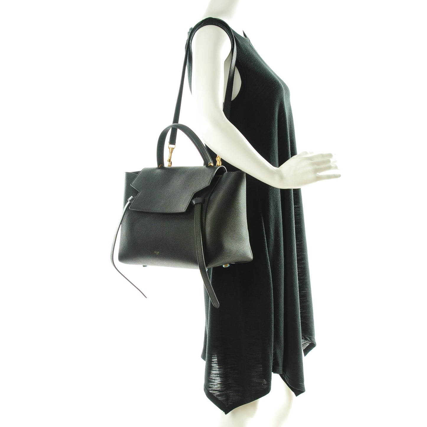 Grained Calfskin Mini Belt Bag Black