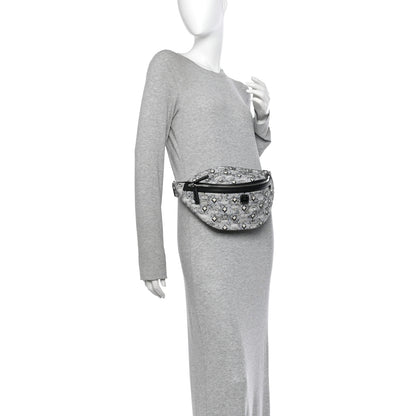 MCM Jacquard Medium Fursten Belt Bag Grey 2 of 9
