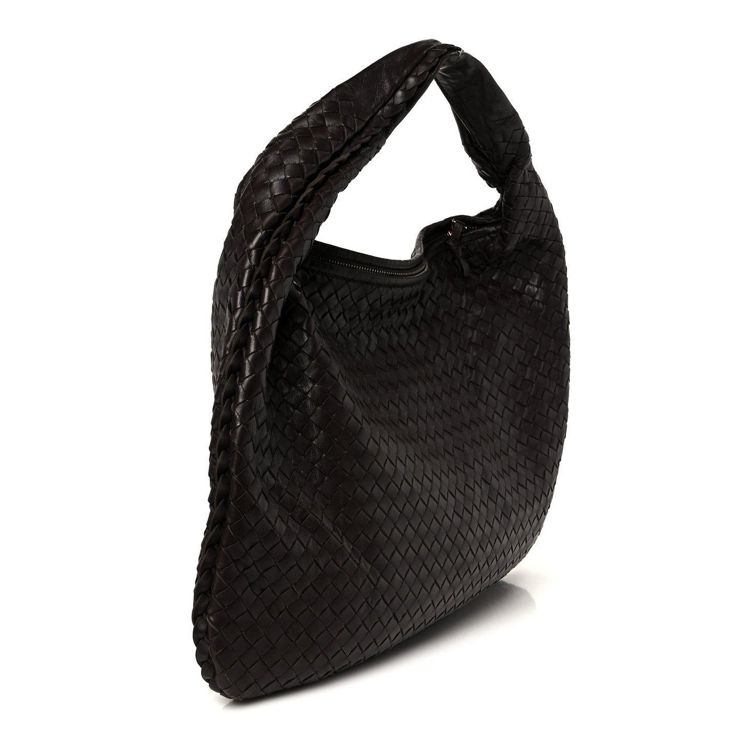 Nappa Intrecciato Medium Veneta Hobo Ebano