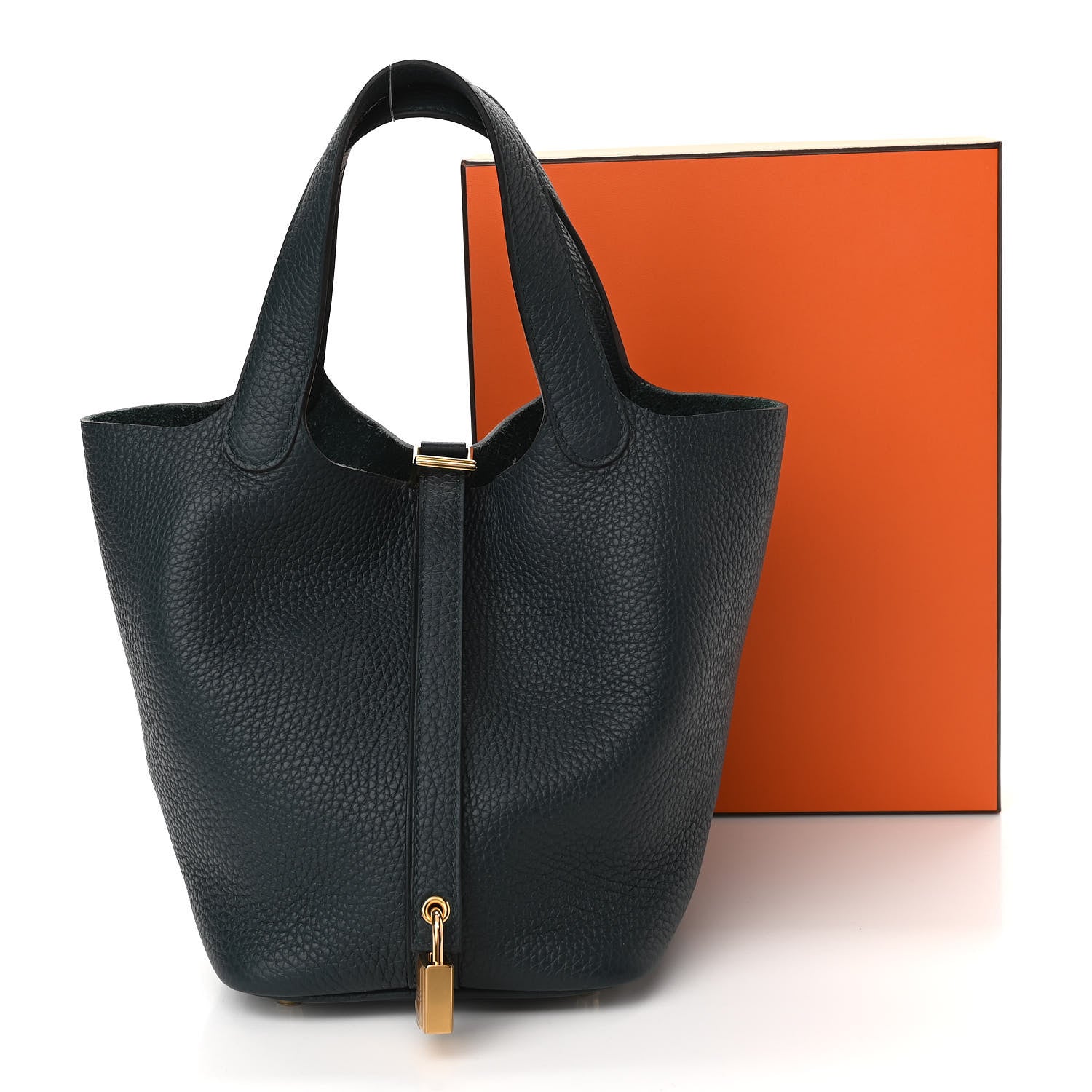 Hermes Taurillon Clemence Picotin Lock 18 PM Vert Cypress 11 of 11