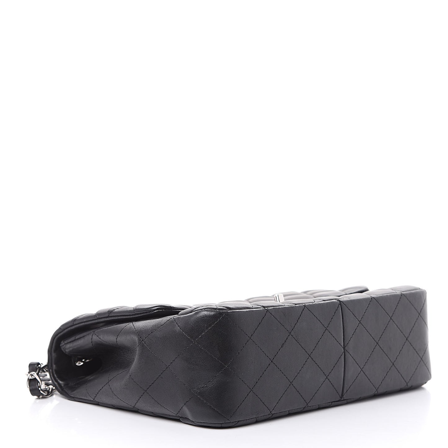 Lambskin Quilted Jumbo Single Flap Black