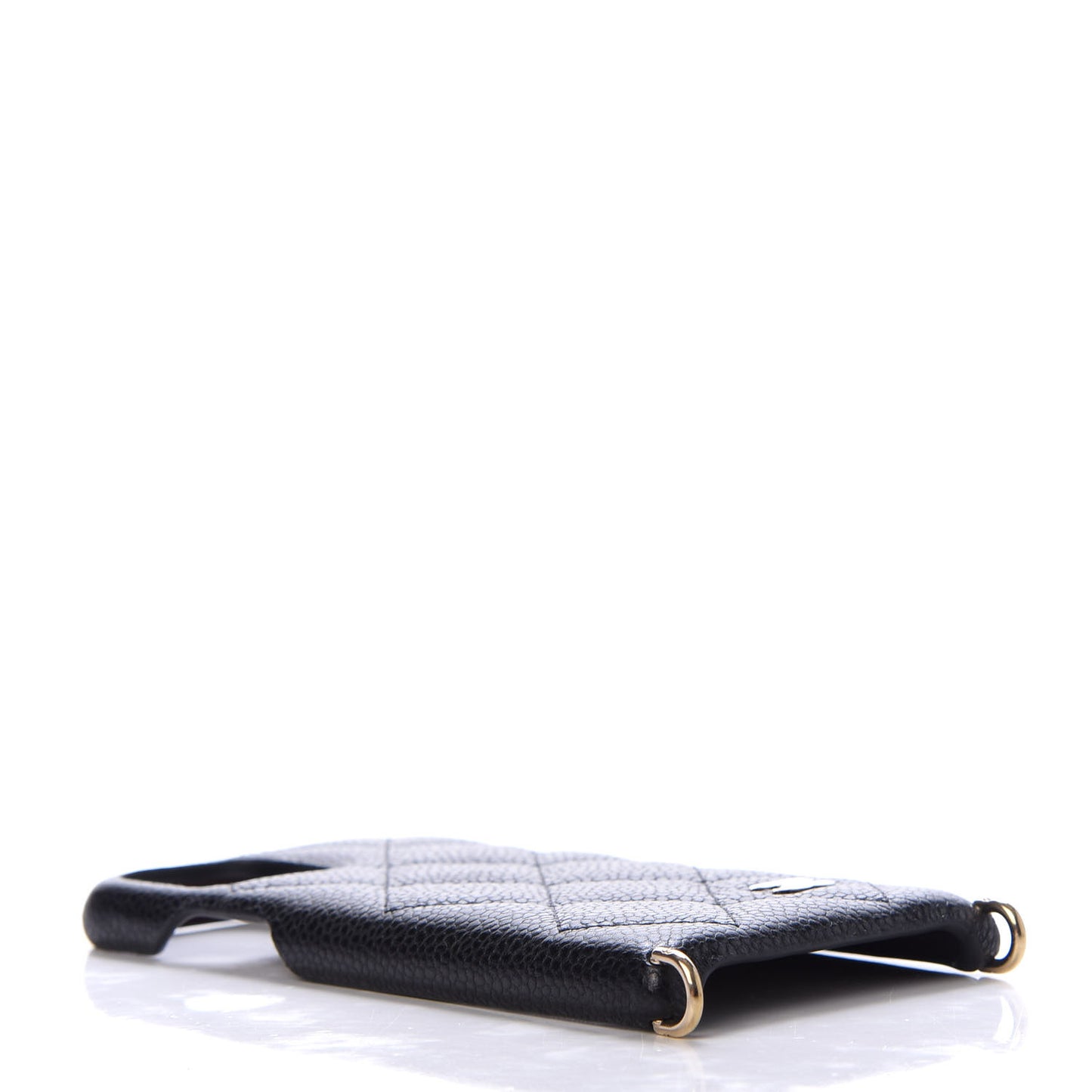 Caviar Quilted iPhone XI Pro Case With Chain Black