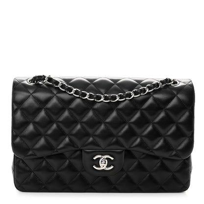 Chanel Lambskin Quilted Jumbo Double Flap Black 1 of 11