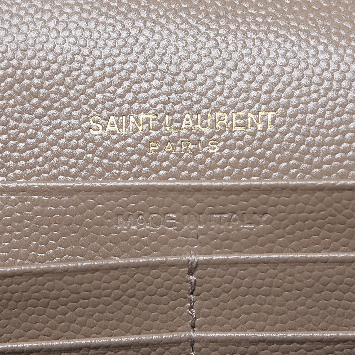 Saint Laurent Grain De Poudre Matelasse Chevron Monogram Chain Wallet Light Taupe 7 of 9