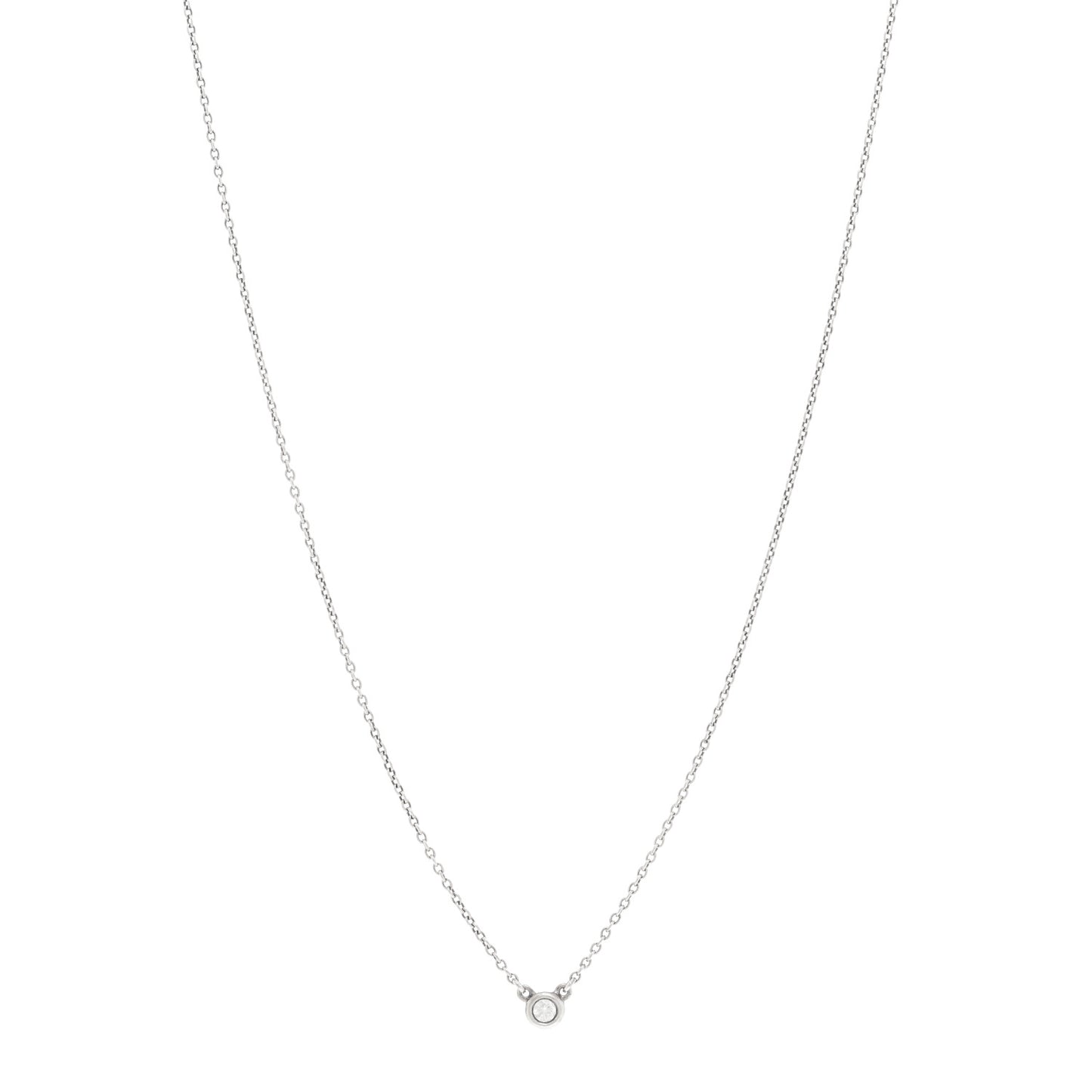 Sterling Silver Diamond .07ct Elsa Peretti Diamonds by the Yard Pendant Necklace