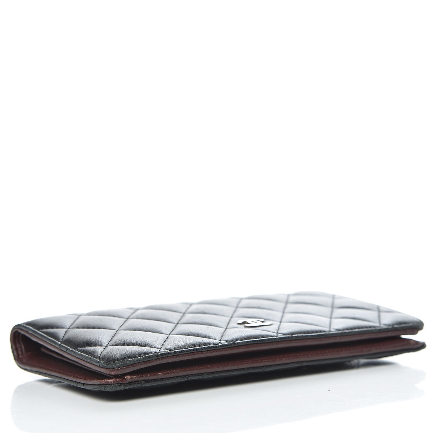 Lambskin Quilted Yen Wallet Black