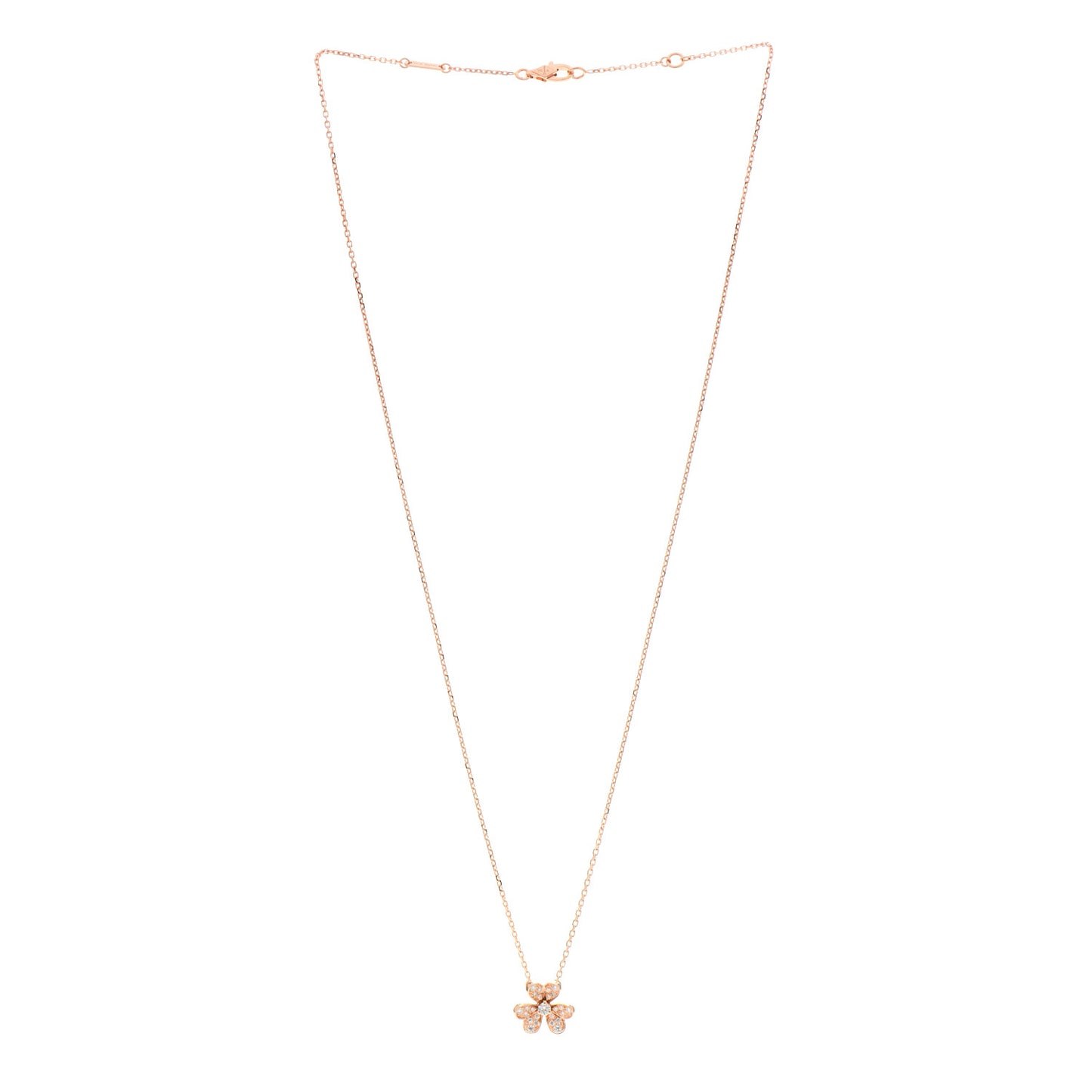 18K Rose Gold Diamond Mini Frivole Pendant Necklace