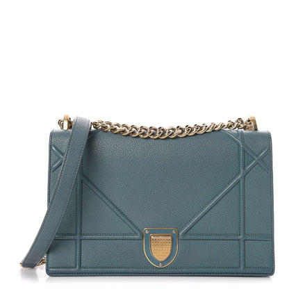 Christian Dior Grained Calfskin Medium Diorama Flap Bag Agave Green 1 of 7