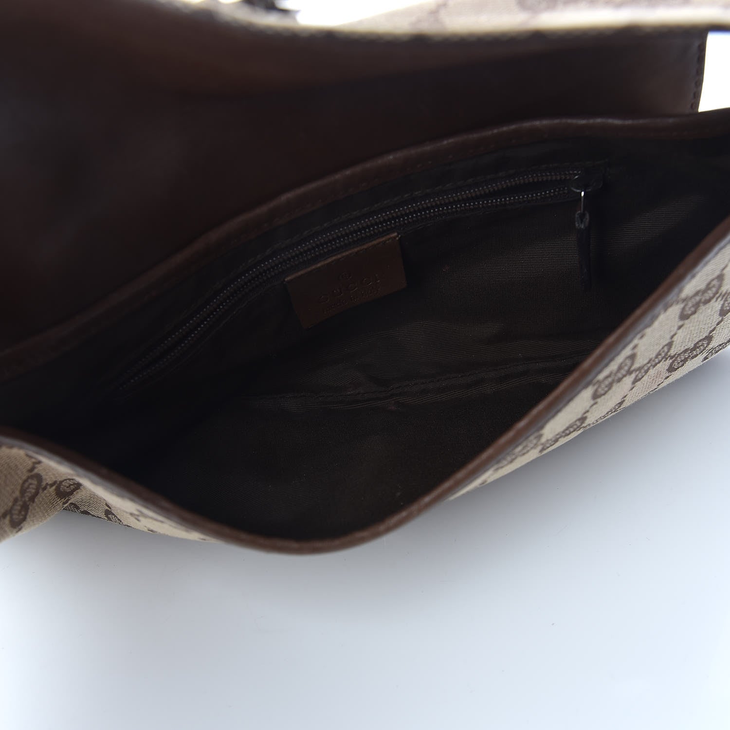 Gucci Monogram Jackie O Flap Bag Brown 7 of 15