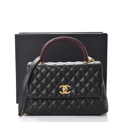 Chanel Caviar Lizard Quilted Small Coco Handle Flap Black 8 of 8