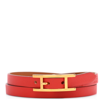Hermes Swift Hapi 3 MM Triple Tour Wrap Bracelet Capucine 1 of 6