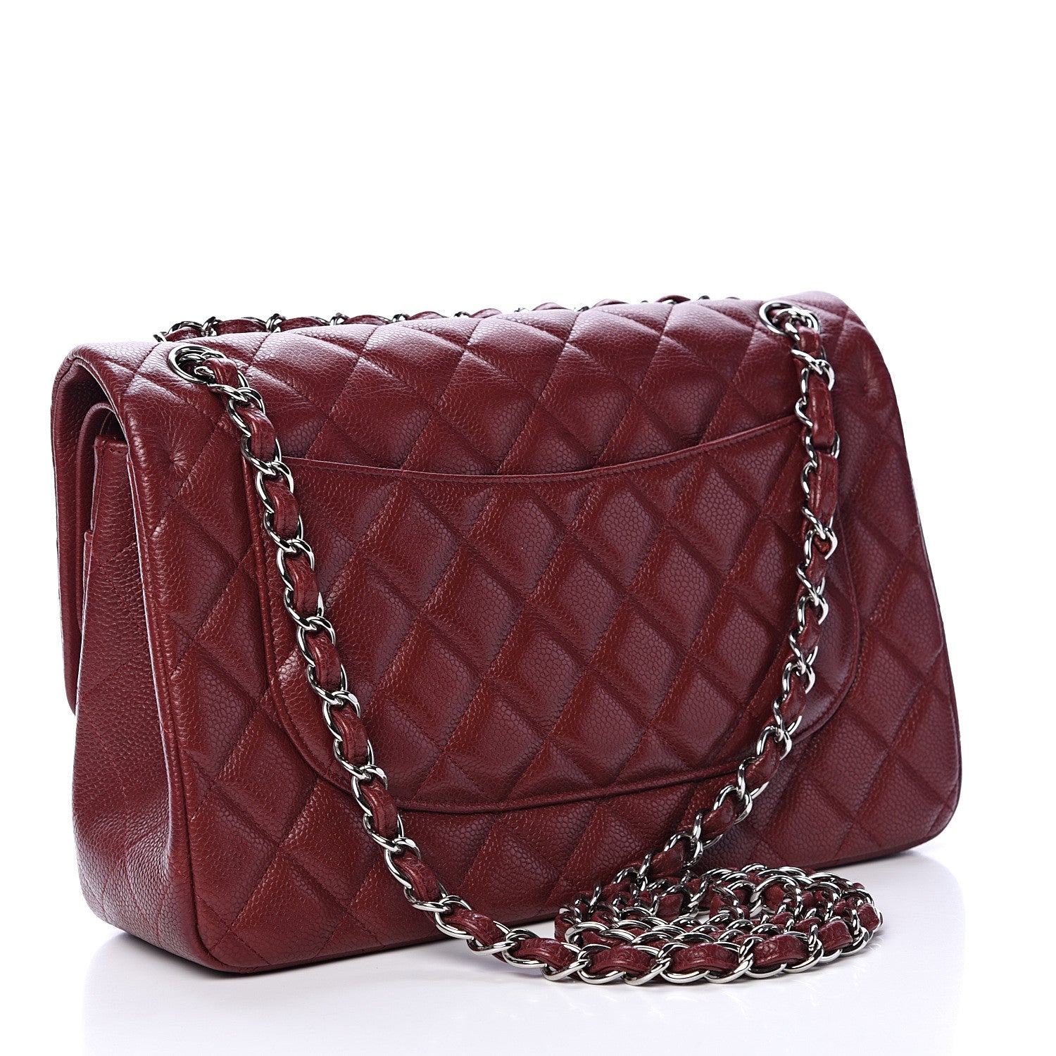 Chanel Caviar Quilted Jumbo Double Flap Dark Red 2 of 17