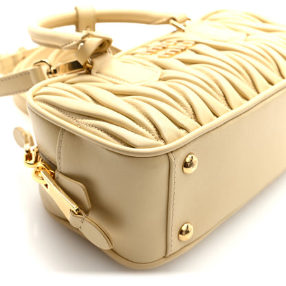 Miu Miu Nappa Matelasse Regular Arcadie Top Handle Bag Soia 8 of 9