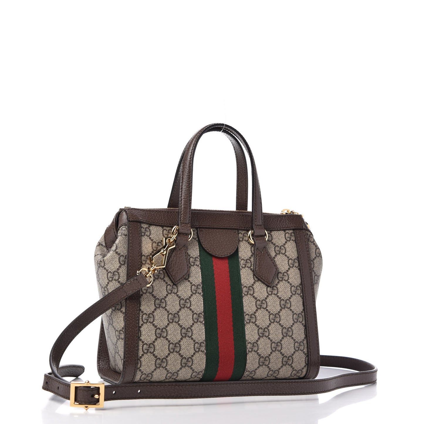 GG Supreme Monogram Small Ophidia Tote Bag Brown
