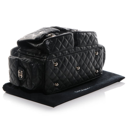 Chanel Calfskin Quilted Large Cambon Multipocket Reporter Black White 4 of 8