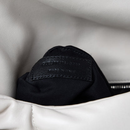 Saint Laurent Lambskin Quilted Medium Loulou Puffer Monogram Chain Satchel Crema Soft 14 of 15