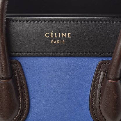 Celine Smooth Calfskin Bullhide Nano Tri-Color Luggage Indigo 6 of 14