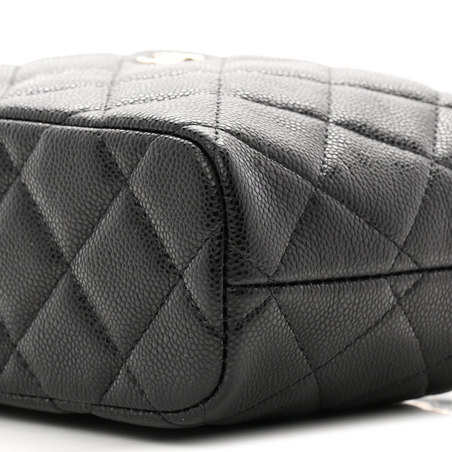 Caviar Quilted Hobo Clutch With Chain Black