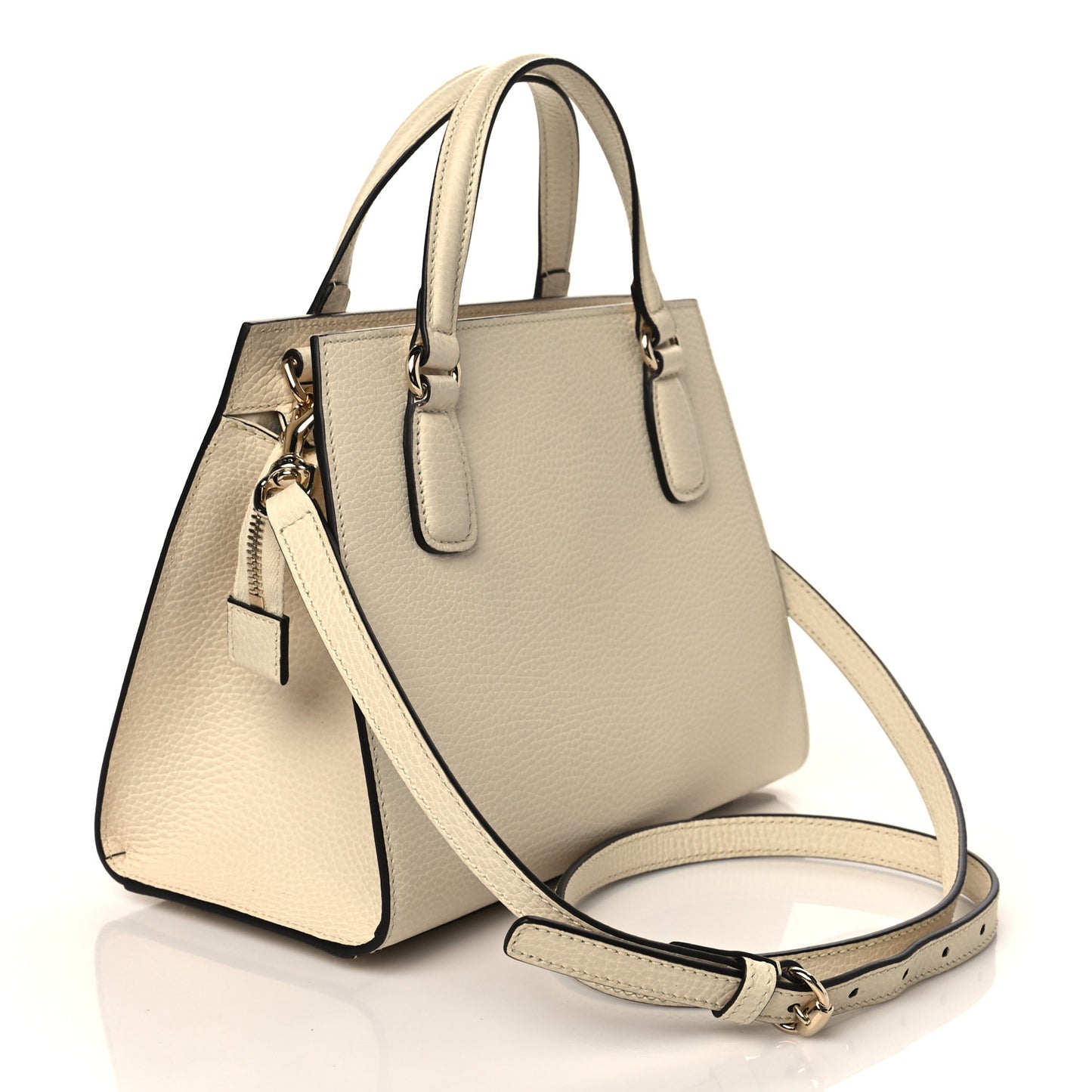 Dollar Calfskin Medium Soho Top Handle Satchel Ivoire
