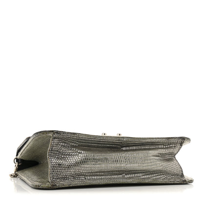 Christian Dior Metallic Lizard Miss Dior Promenade Pouch Gunmetal 4 of 12