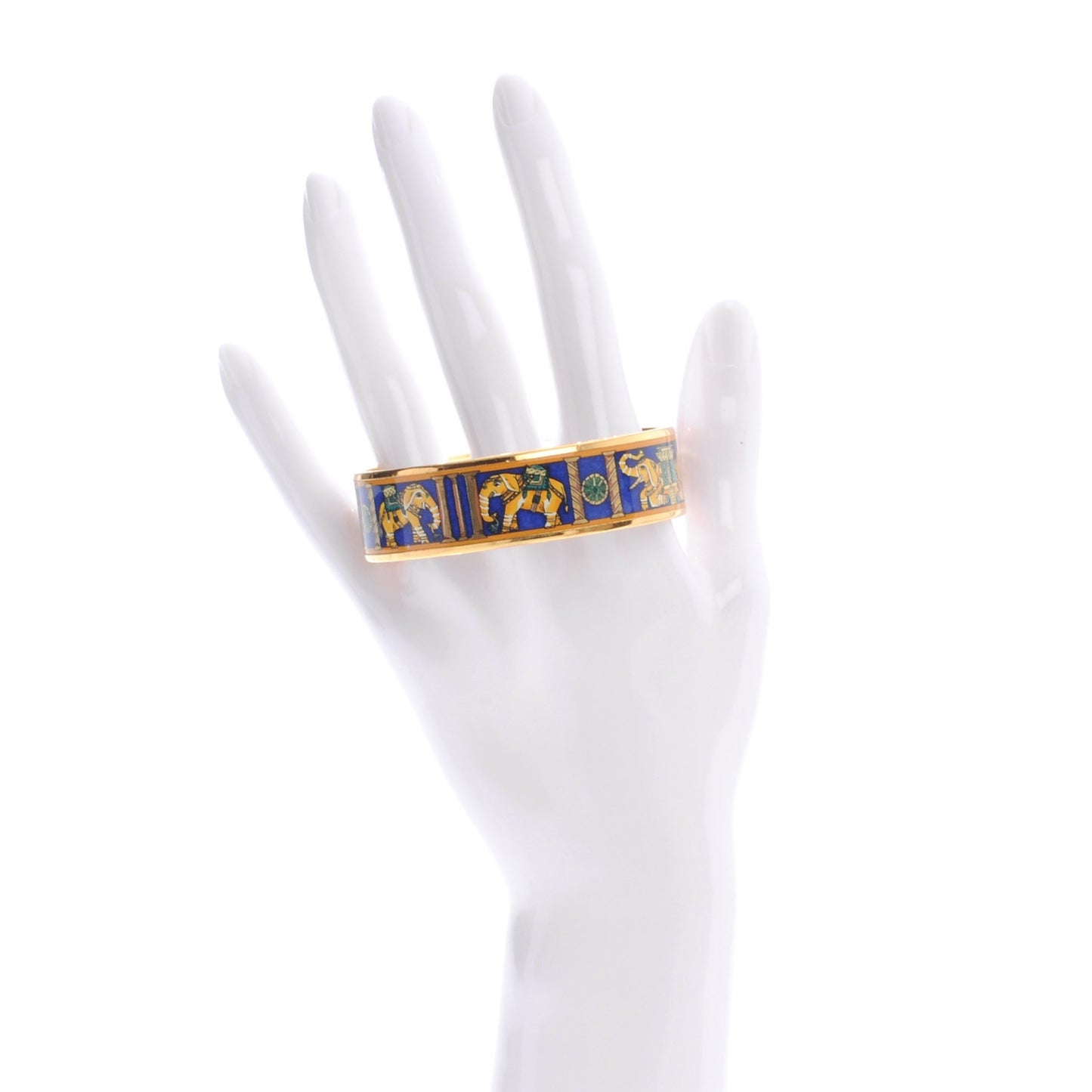 Enamel Printed Elephant Torana Wide Bracelet 65