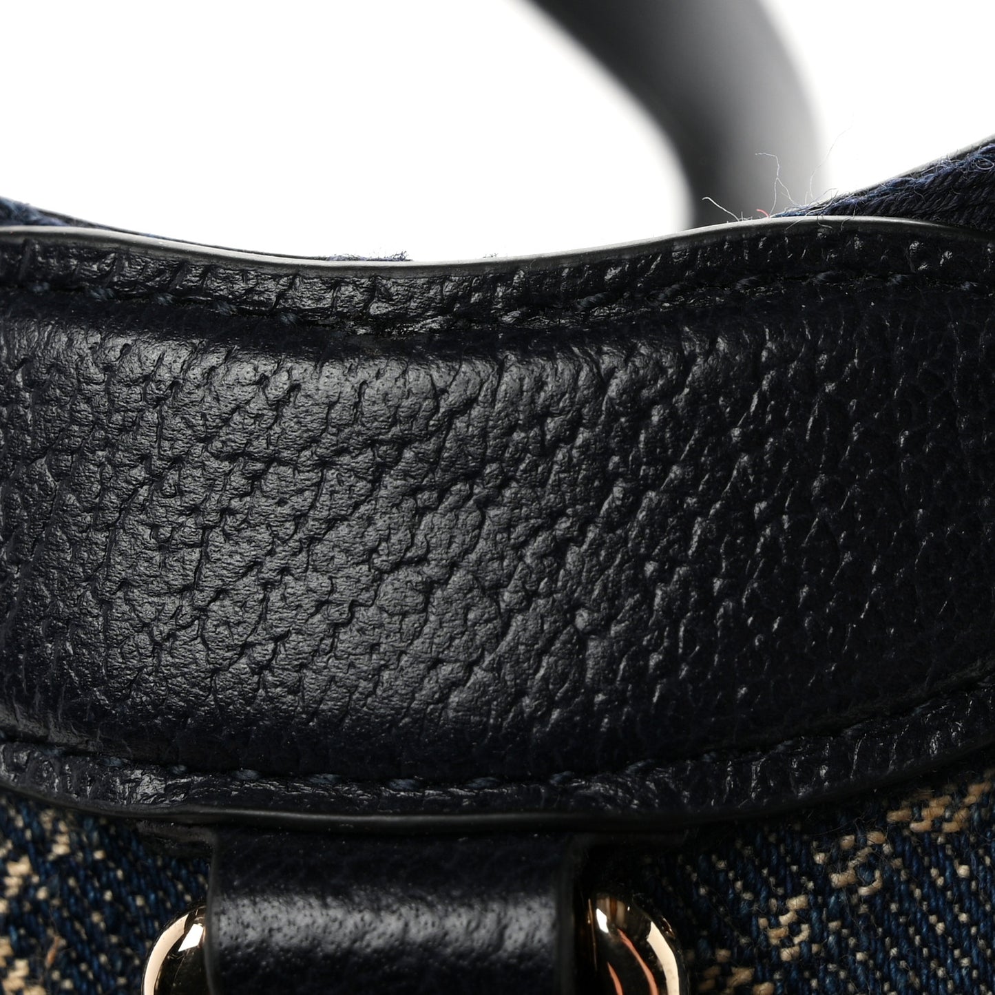 Denim GG Monogram Web Small Giglio Tote Blue White