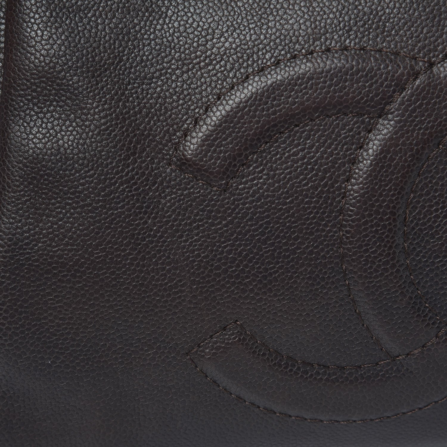 Chanel Caviar Large CC Tuck Tote Dark Brown 11 of 17