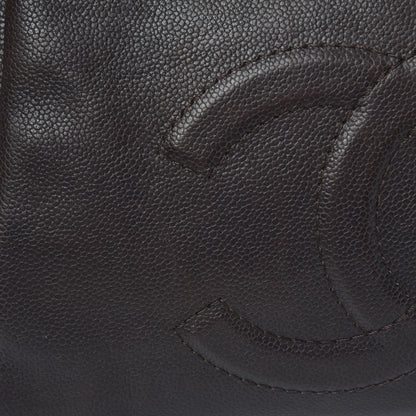 Chanel Caviar Large CC Tuck Tote Dark Brown 11 of 17